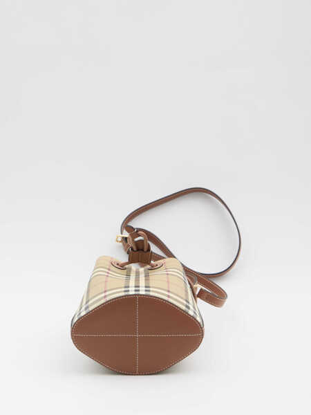 Genti tip postas Burberry Check Bucket Bag Mini BROWN Femei (BM 19729841) 3
