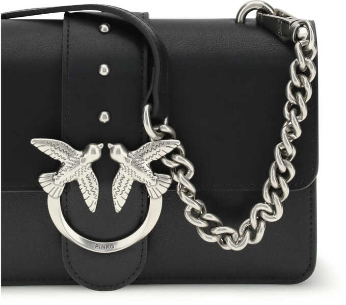 Genti de umar Pinko Love One small Shoulder Bag NERO - OLD SILVER Femei (BM 19729850) 4
