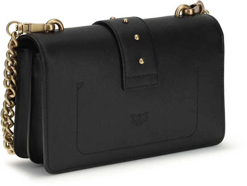 Genti de umar Pinko Love One small Shoulder Bag NERO-ANTIQUE GOLD Femei (BM 19729856) 3