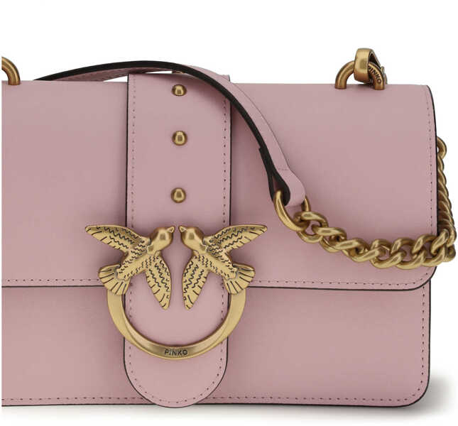 Genti de umar Pinko Love One small Shoulder Bag ROSA CHIARO-ANTIQUE GOLD Femei (BM 19729865) 4