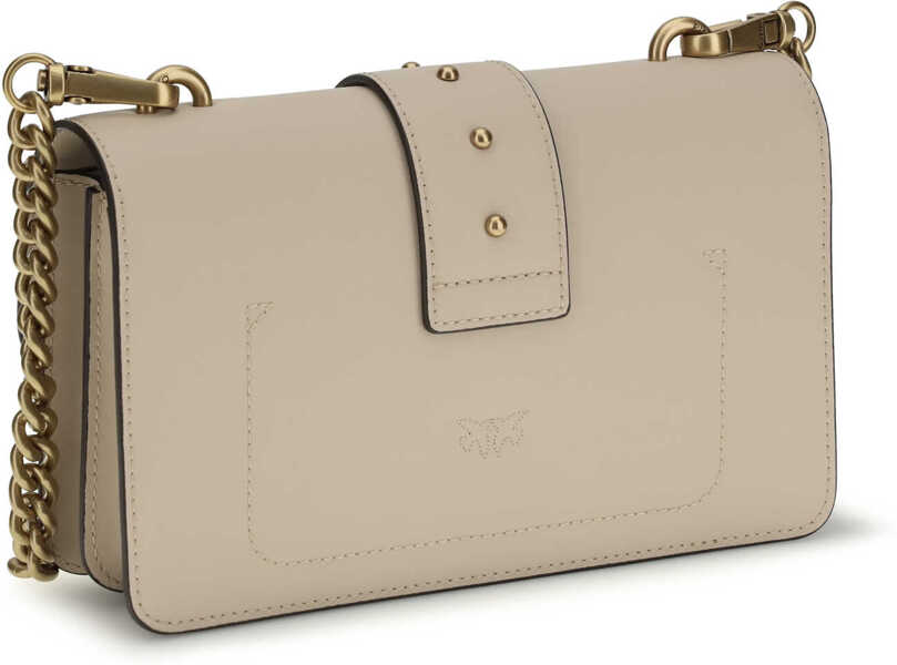Genti de umar Pinko Love One small Shoulder Bag BEIGE-GRIGIO FUMO-ANTIQUE GOLD Femei (BM 19729874) 3