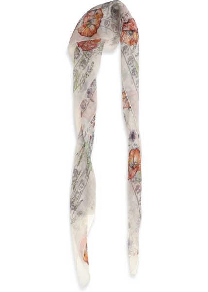 Esarfe Alexander McQueen Skull & Spider Floral Scarf IVORY/GREY Femei (BM 19729880) 2