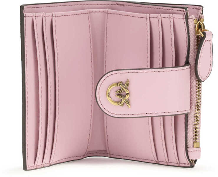 Portofele Pinko Wallet with logo ROSA CHIARO-ANTIQUE GOLD Femei (BM 19730003) 3