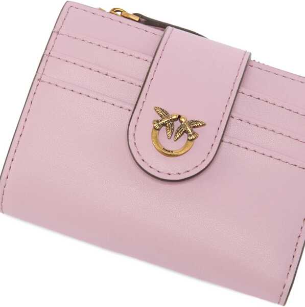 Portofele Pinko Wallet with logo ROSA CHIARO-ANTIQUE GOLD Femei (BM 19730003) 4