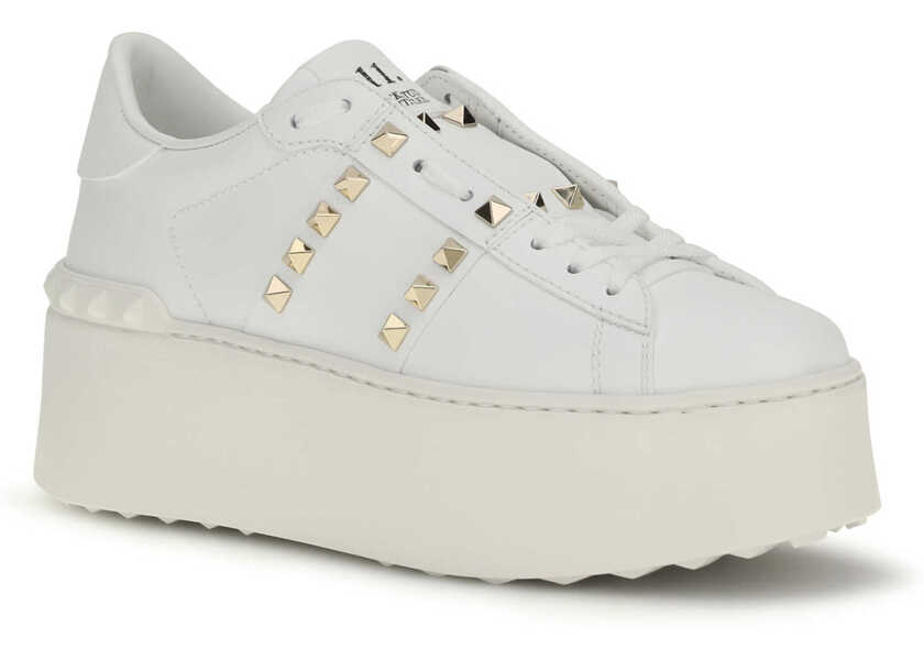 Sneakers Valentino Garavani Rockstud Untitled Flatform Sneakers BIANCO/BIANCO/BIANCO Femei (BM 19730006) 2