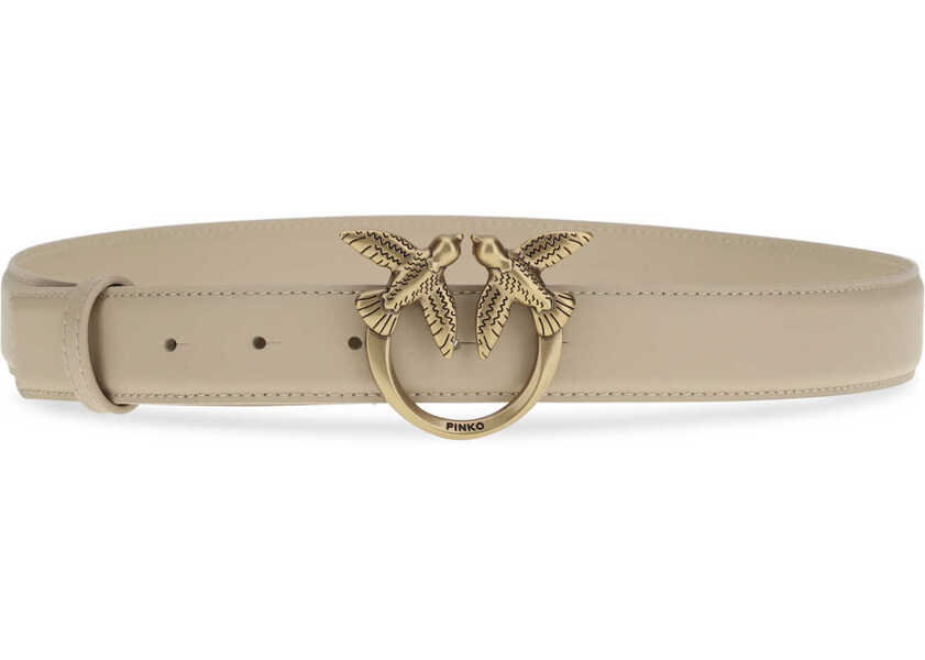 Curele Pinko Love Berry Belt BEIGE-GRIGIO FUMO-ANTIQUE GOLD Femei (BM 19730012) 2