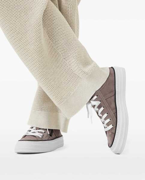 Sneakers Brunello Cucinelli Shiny Tab suede Sneakers SHORE Femei (BM 19730018) 5