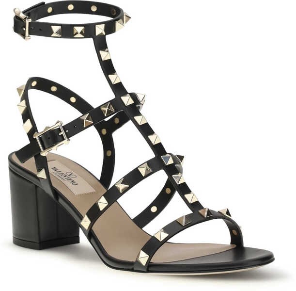 Sandale Valentino Garavani Leather Rockstud Sandals NERO Femei (BM 19730036) 2