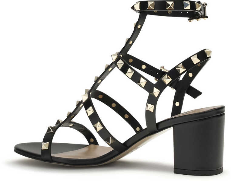 Sandale Valentino Garavani Leather Rockstud Sandals NERO Femei (BM 19730036) 3