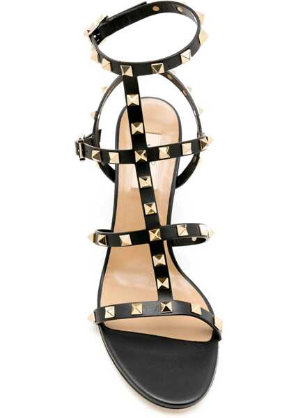 Sandale Valentino Garavani Leather Rockstud Sandals NERO Femei (BM 19730036) 4