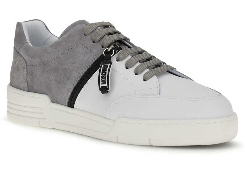 Sneakers Moschino Leather Sneakers GRIGIOBIANCONERO Barbati (BM 19730039) 2