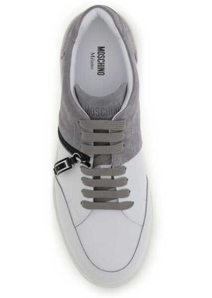 Sneakers Moschino Leather Sneakers GRIGIOBIANCONERO Barbati (BM 19730039) 4