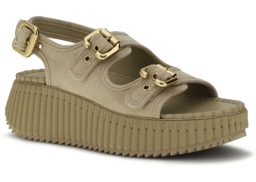 Sandale Chloe Nama wedge Sandals BEACH SAND Femei (BM 19730105) 2