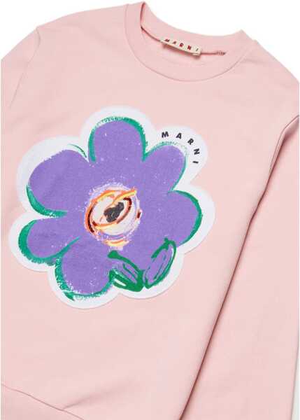 Pulovere casual Marni Sweatshirt With Flower Logo PINK Fete (BM 19730168) 3