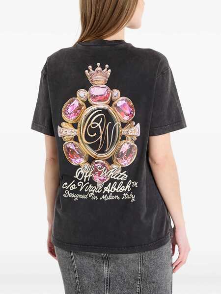 Tricouri Off-White T-Shirt With Logo BLACK Femei (BM 19730234) 4