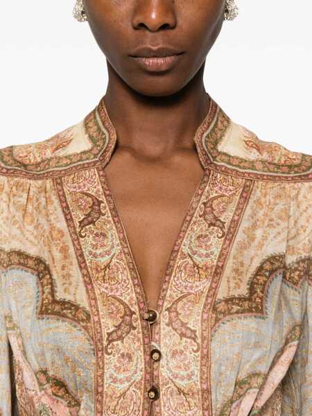 Rochii casual ZIMMERMANN Wanderlust Low-Cut Midi Dress MULTICOLOUR Femei (BM 19730255) 5