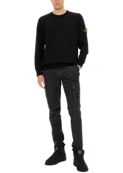 Pulovere casual Stone Island Maglia Con Logo BLACK Barbati (BM 19730372) 4