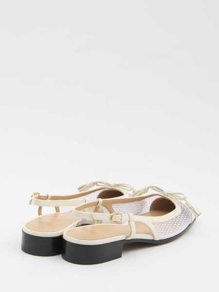 Balerini Valentino Garavani Valet Du Roi Slingback Flats WHITE Femei (BM 19730471) 3