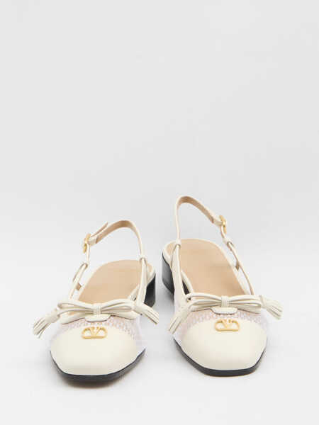 Balerini Valentino Garavani Valet Du Roi Slingback Flats WHITE Femei (BM 19730471) 5