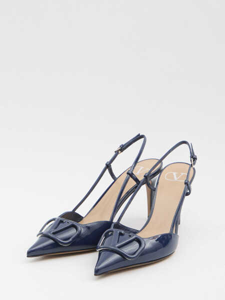 Pantofi cu toc Valentino Garavani Vlogo Signature Slingback Pumps BLUE Femei (BM 19730477) 2