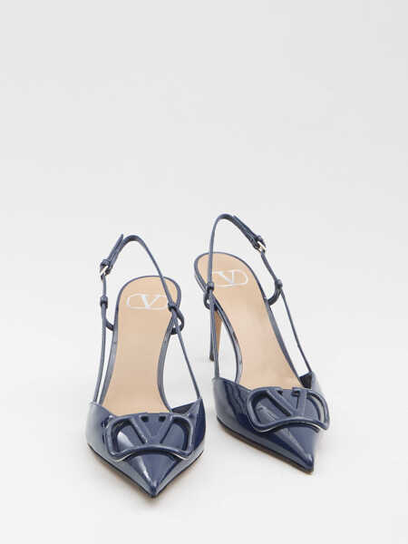Pantofi cu toc Valentino Garavani Vlogo Signature Slingback Pumps BLUE Femei (BM 19730477) 4