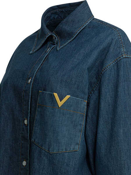 Camasi office Valentino Garavani Shirts Blue Femei (BM 19731552) 4