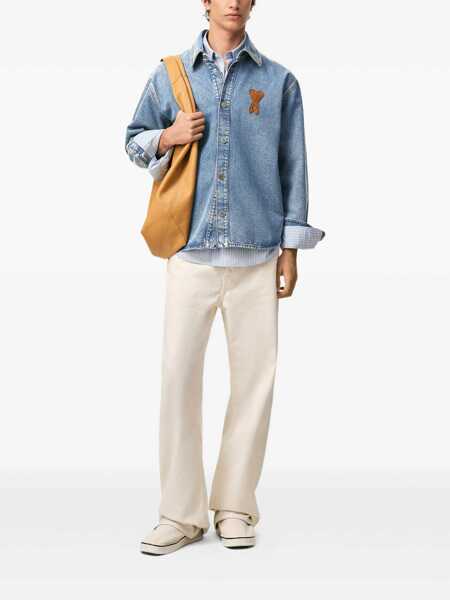 Camasi casual AMI Paris Shirts Blue Barbati (BM 19731747) 2