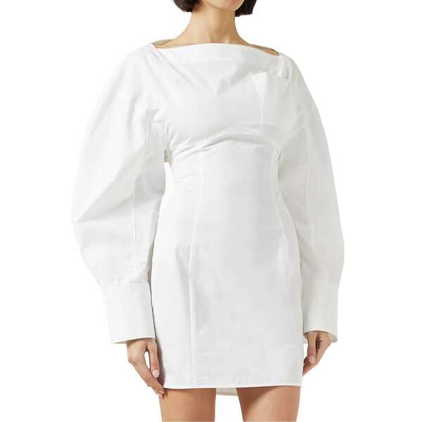 Rochii JACQUEMUS Jacquemus Boat-neck Shirt Dress White Femei (BM 19731774) 2
