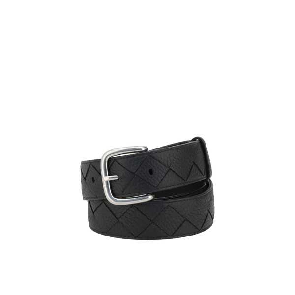 Curele Bottega Veneta BOTTEGA VENETA Intrecciato Taurillon Belt Black Barbati (BM 19731795) 2