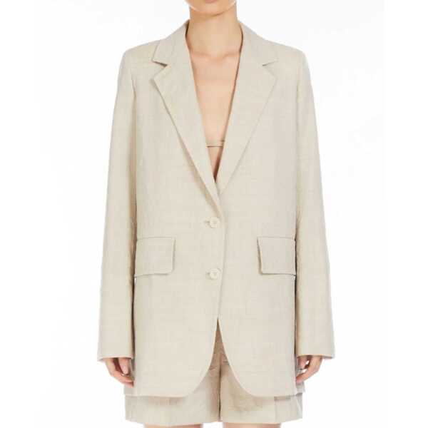 Sacouri Max Mara Max Mara Acacia Single Breast Blazer Beige Femei (BM 19731813) 2