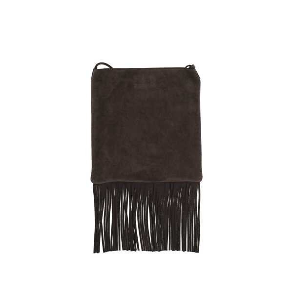 Genti de mana Valentino Garavani Valentino Garavani Suede Leather Shoulder Bag Brown Barbati (BM 19731822) 2