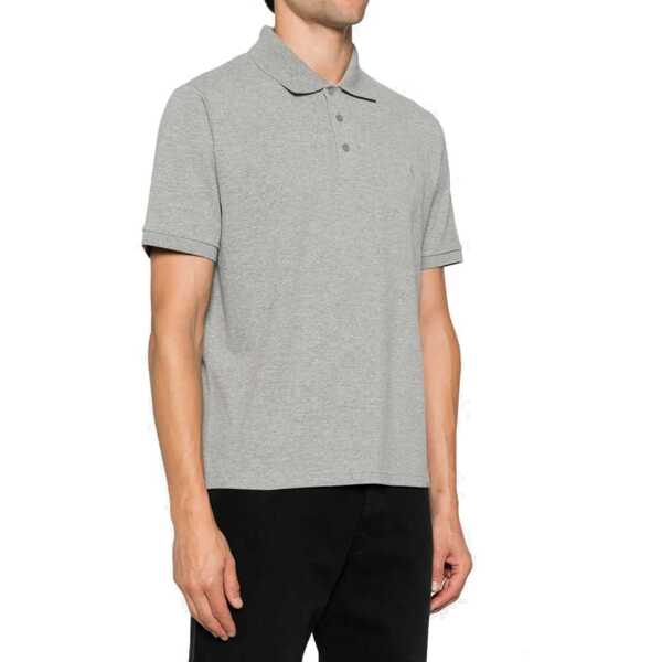Tricouri Polo Saint Laurent Saint Laurent Cassandre polo shirt Gray Barbati (BM 19731864) 2