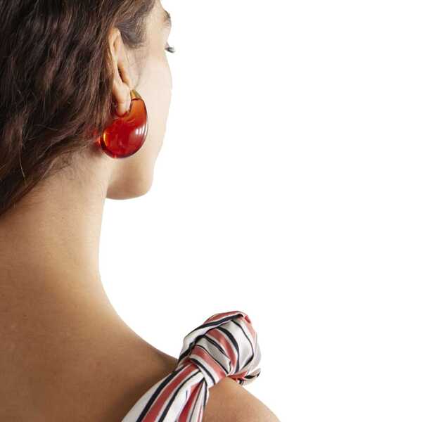 Cercei Bottega Veneta Bottega Veneta Small Drop Earrings Red Femei (BM 19731924) 2