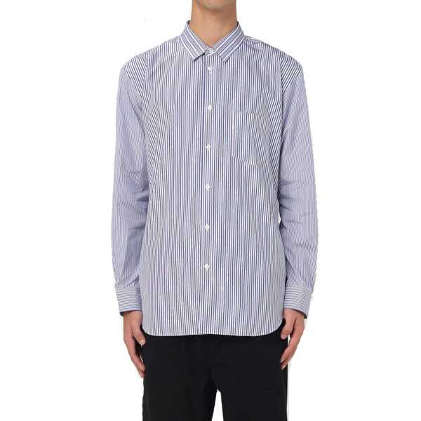 Camasi Comme des Garons Comme Des Garons Cotton Striped Shirt Blue Barbati (BM 19732167) 2