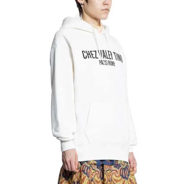 Bluze de trening Valentino Garavani Chez Valentino Cotton Hoodie White Femei (BM 19732203) 2