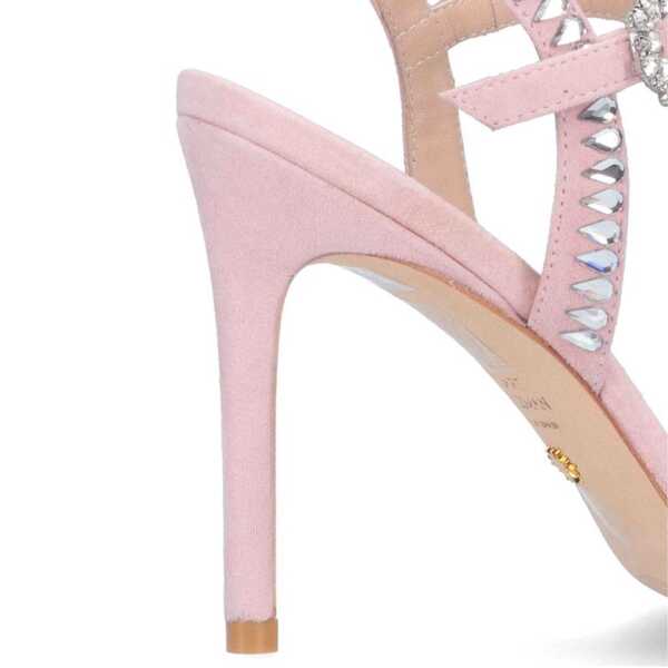 Sandale Stuart Weitzman Stuart Weitzman Suede GEMCUT 100 Sandals Pink Femei (BM 19732260) 3