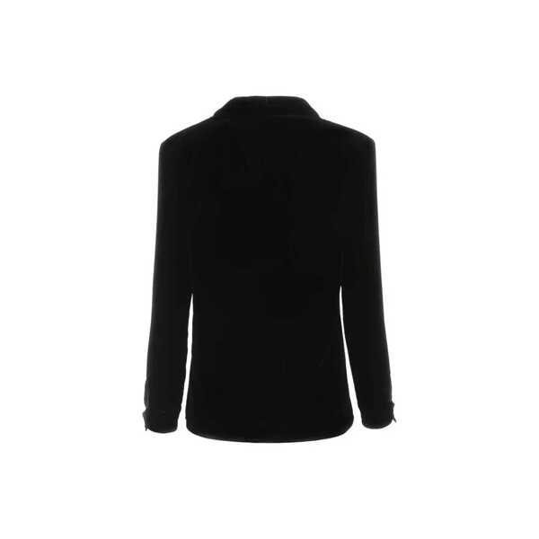 Bluze Saint Laurent Saint Laurent Velvet Blouse Black Femei (BM 19732293) 2
