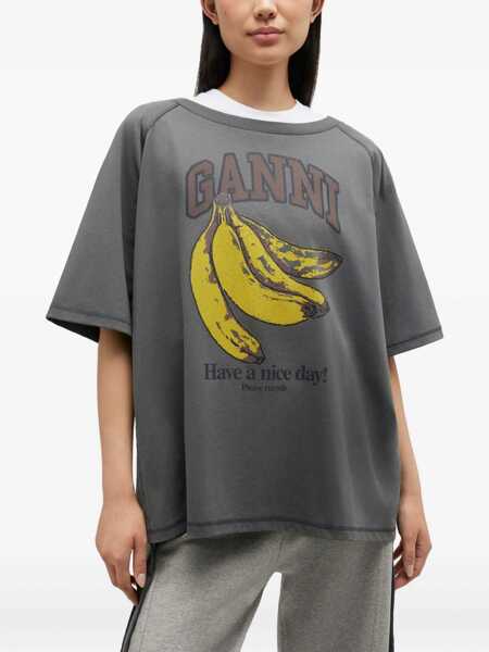 Tricouri Ganni Grey Banana T-Shirt CHARCOAL Femei (BM 19732772) 3