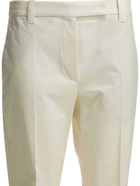Pantaloni casual Brunello Cucinelli Trousers White Femei (BM 19733847) 3