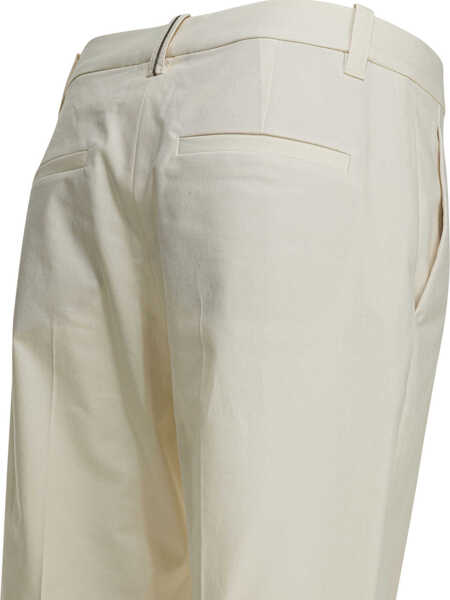 Pantaloni casual Brunello Cucinelli Trousers White Femei (BM 19733847) 4