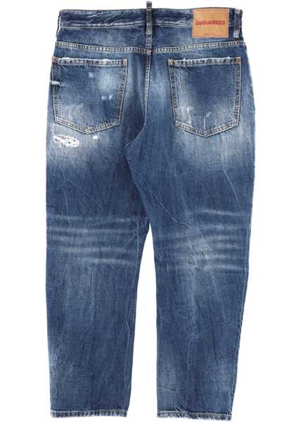 Blugi drepti DSQUARED2 Jeans With Destroyed Details BLUE Barbati (BM 19733906) 2