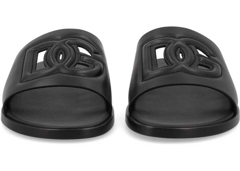 Sandale Dolce & Gabbana Leather Slide With Logo BLACK Barbati (BM 19733939) 3