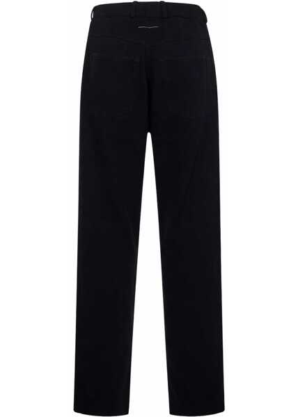 Pantaloni casual MM6 Maison Margiela Wide Cotton Pants BLACK Femei (BM 19733999) 2