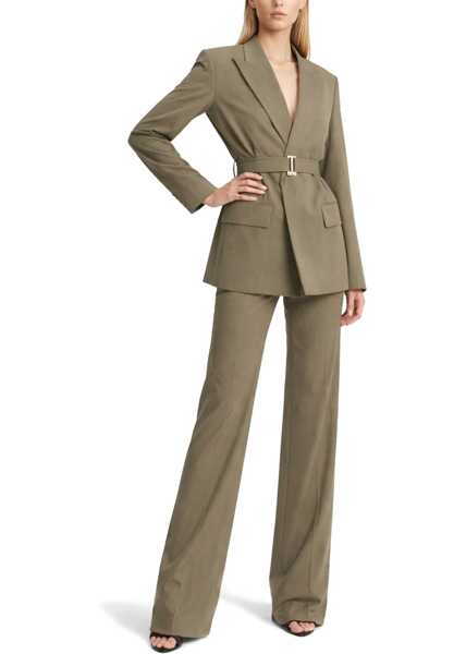 Sacouri Victoria Beckham Tailored Blazer With Belt GREEN Femei (BM 19734506) 2