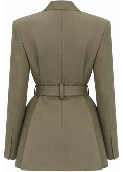 Sacouri Victoria Beckham Tailored Blazer With Belt GREEN Femei (BM 19734506) 3