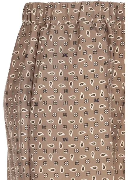 Pantaloni casual Max Mara Printed silk Vischio Pants FANGO Femei (BM 19734572) 4