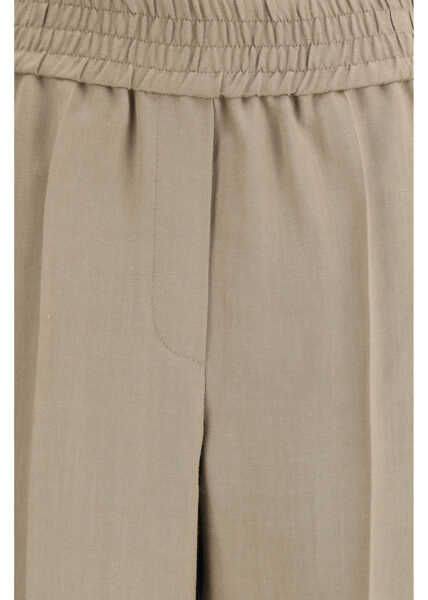 Pantaloni casual Brunello Cucinelli Cotton Pants EARTH BROWN Femei (BM 19734647) 3