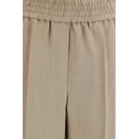 Pantaloni casual Brunello Cucinelli Dama - Pantaloni casual Brunello Cucinelli Cotton Pants EARTH BROWN Femei (BM 19734647) - B-mall.ro