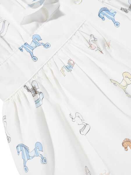 Rochii Fendi LITTLE HORSES DRESS White Fete (BM 19735611) 4