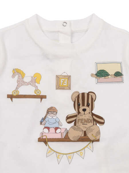 Tricouri Fendi JERSEY T-SHIRT White Fete (BM 19735632) 3
